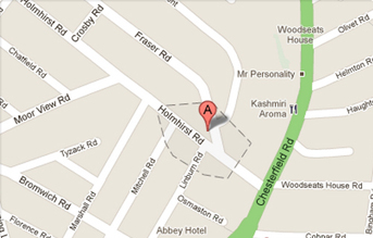 Map showing Woodseats Dental Care, opens Google Maps